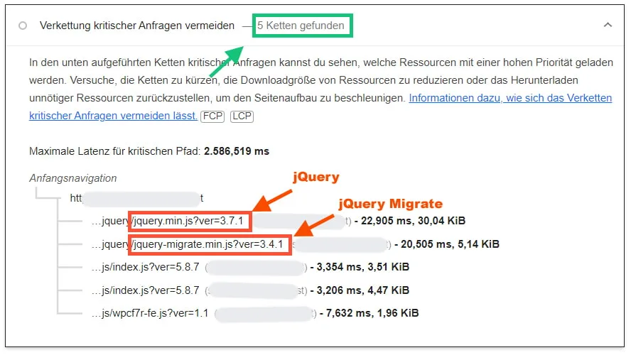 Verkettung kritischer Anfragen: Mit jQuery und jQuery Migrate
